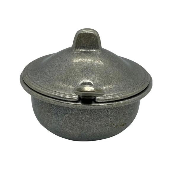 Vintage Carson Statesmetal Pewter Lidded Sugar Bowl With Serving Spoon - Picture 5 of 11